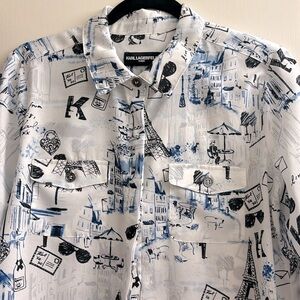 LAGERFELD BUTTON UP BLOUSE